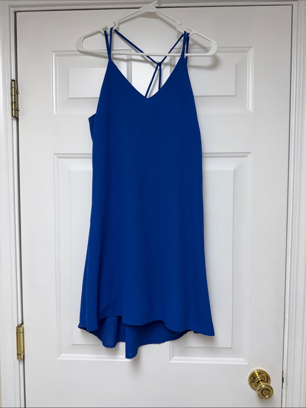 Xhilaration Royal Blue High-Low Strappy V-Neck Dress